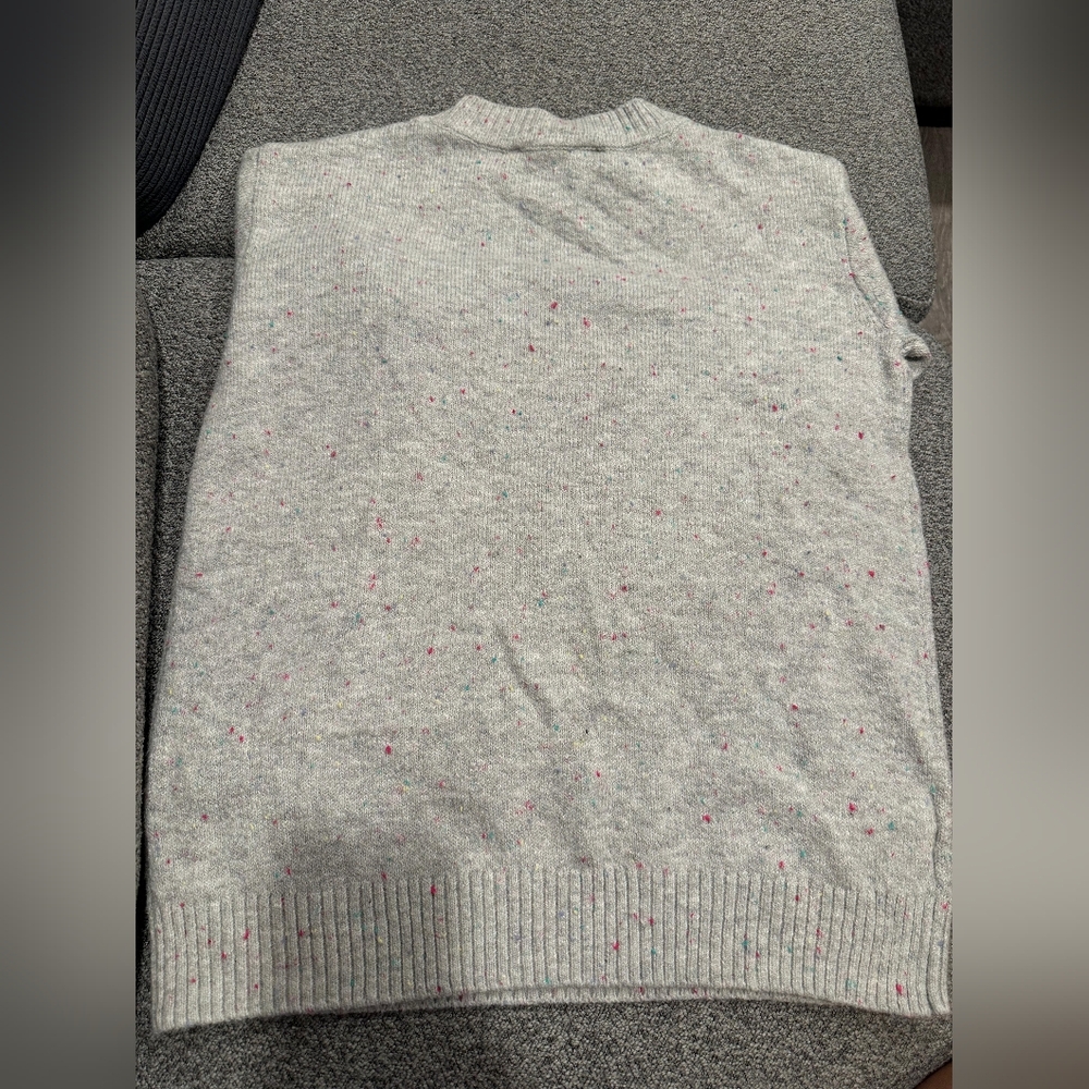LOFT Women's Gray Sweater with Colorful Accents - Picture 3 of 3